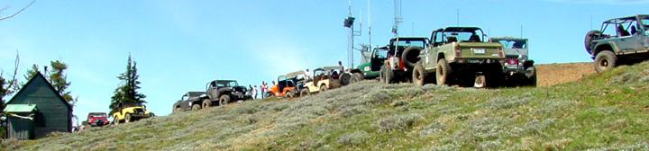 Jeeps on top of Little Bald Mountain